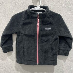 Columbia Black Fleece Jacket with Pink Accent 12-18months - Baby Girl